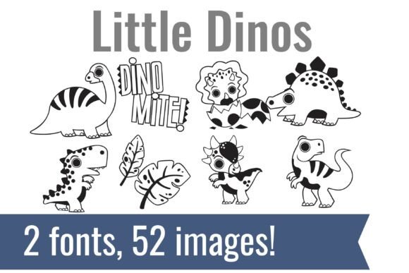 Little Dinos Dingbats: A Complete Creative Font Kit