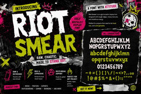 Riot Smear: Unleash Raw, Brutalist Energy in Your Designs