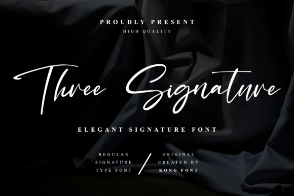Three Signature: A Modern Handwritten Script for Bold Creatives